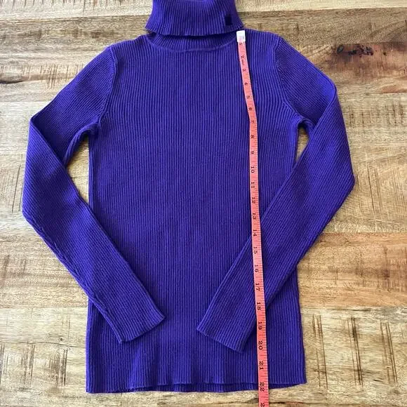 Lauren Ralph Lauren Turtleneck Sweater Women XS Ribbed Purple - Picture 10 of 10